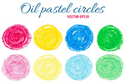 8 oil pastel circles