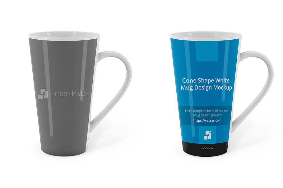 Cone Shape White Mug Design Mockup