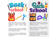Back to School Posters Set with Place for Text