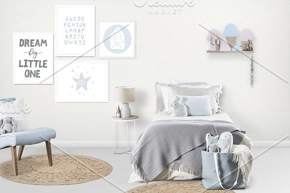 Kids Room Wall/Frame Mock Up 16 in Print Mockups - product preview 3