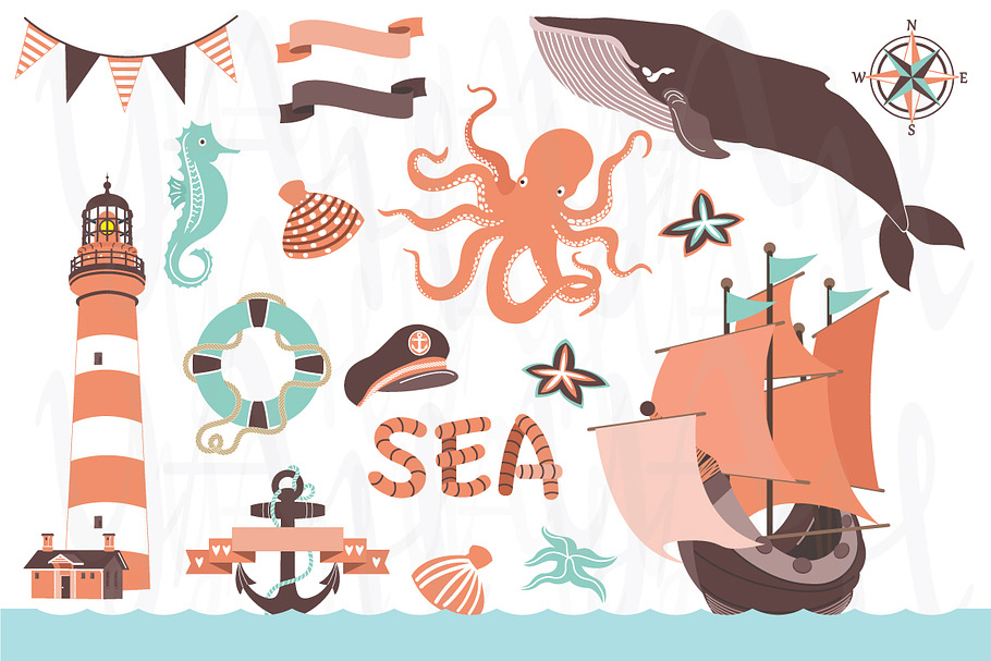 Nautical Clip Art in Illustrations - product preview 8