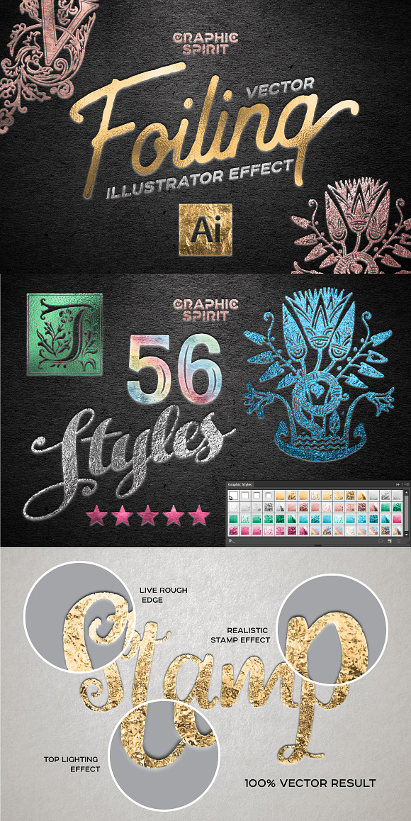 Vector Foil TOOLKIT For Illustrator in Photoshop Layer Styles - product preview 2