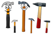Cartoon hammers with smiling face
