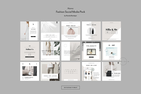 Fashion Social Media Pack • Nanna in Instagram Templates - product preview 5