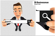 3D Businessman Search Bar
