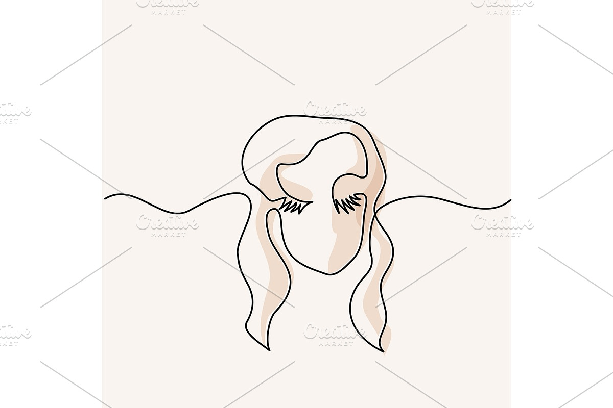 Abstract portrait of a woman logo in Illustrations - product preview 8