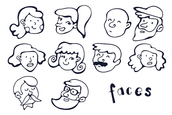 Faces in Illustrations - product preview 1