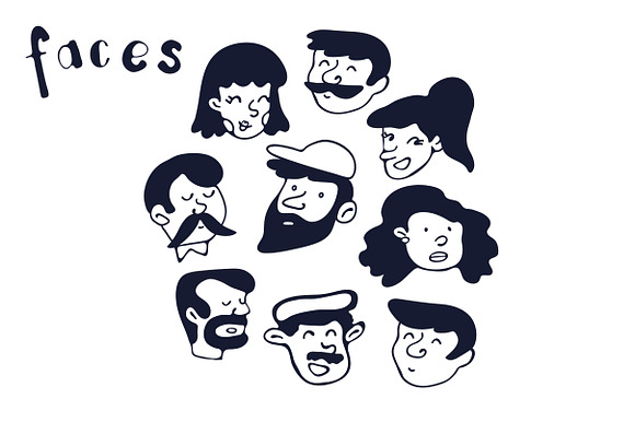 Faces in Illustrations - product preview 2