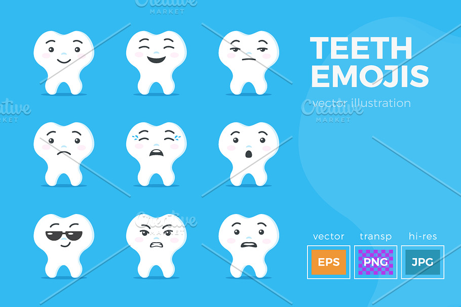 Teeth Emojis in Illustrations - product preview 8