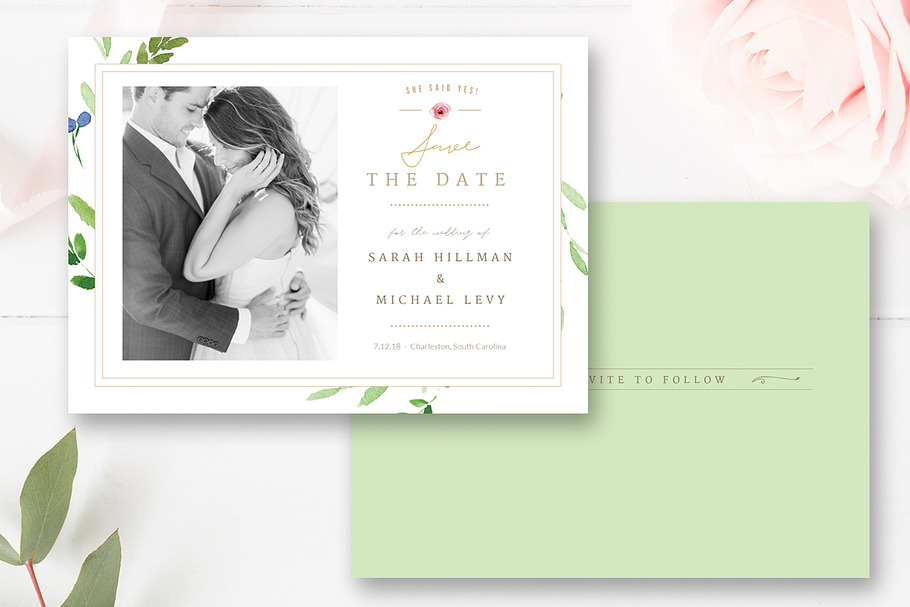 Save the Date Photo Card PSD in Wedding Templates - product preview 8