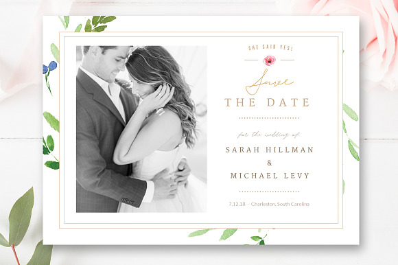 Save the Date Photo Card PSD in Wedding Templates - product preview 1