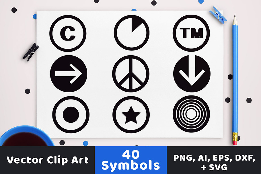 40 Symbols in Circles