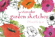 watercolor garden clipart