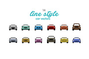 14 Line Style Car Vector