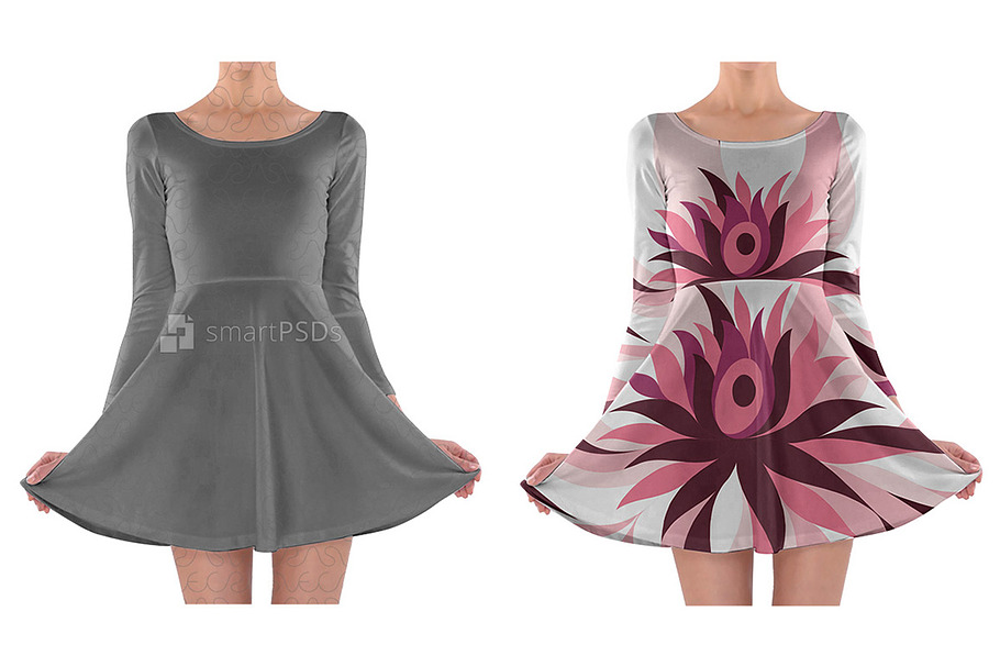 Long Sleeve Skater Dress design in Product Mockups - product preview 8