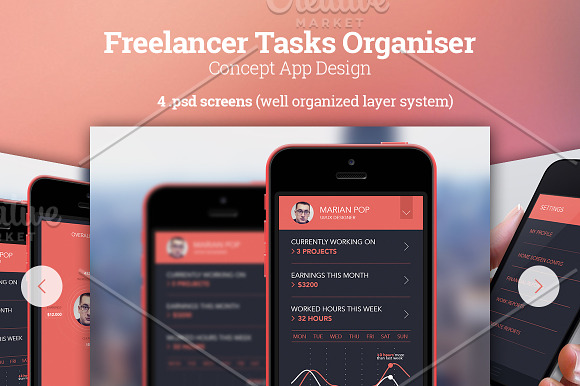 Freelancer Tasks Organiser - Concept in Templates - product preview 4