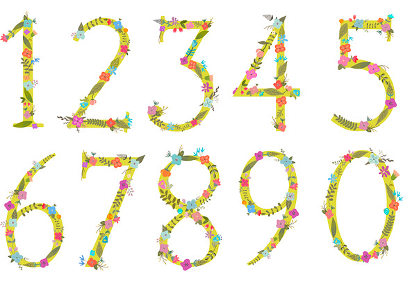 Funky floral numbers in Graphics - product preview 1