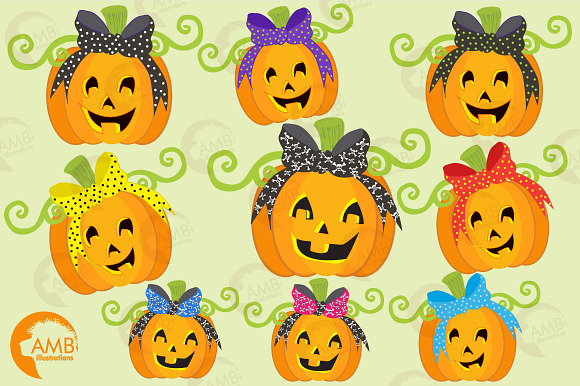Girlie Pumpkin graphics AMB-148 in Illustrations - product preview 3