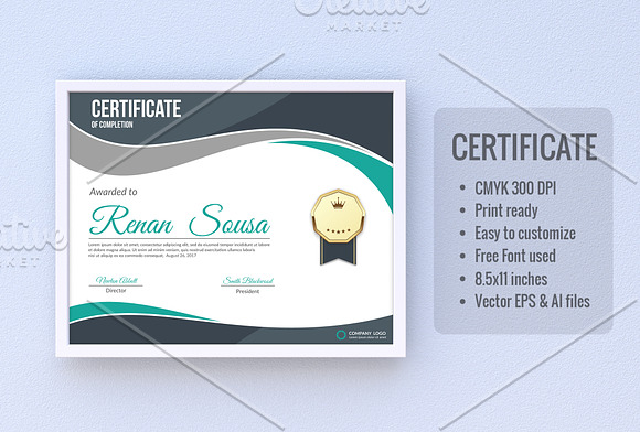 Certificate template. in Stationery Templates - product preview 1