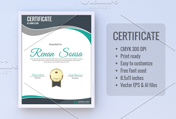 Certificate template. in Stationery Templates - product preview 2