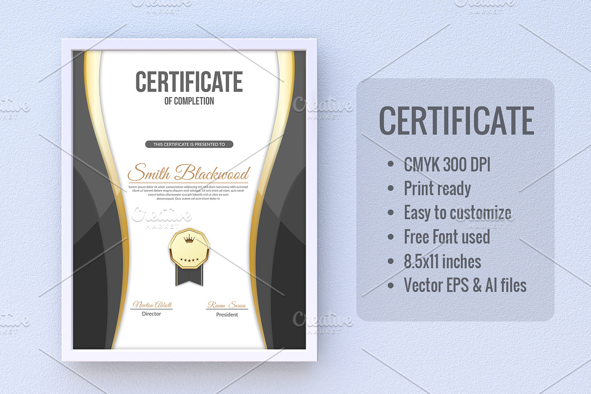 Certificate template. in Stationery Templates - product preview 8