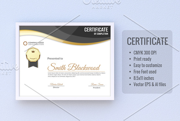 Certificate template. in Stationery Templates - product preview 1