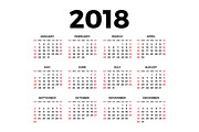 Calendar for 2018