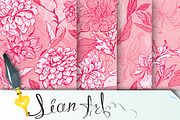 Set of 4 Floral Seamless Patterns