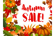 Autumn seasonal sale offer promotion poster design