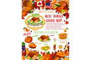 Thanksgiving Day banner, fall harvest celebration