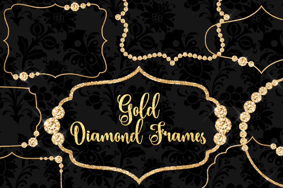 Gold Diamond Frames Clipart