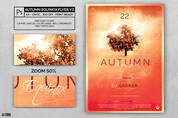 Autumn Equinox Flyer Template V3 in Flyer Templates - product preview 1