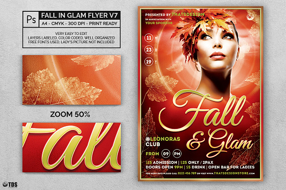 Fall in Glam Flyer Template V7 in Flyer Templates - product preview 1