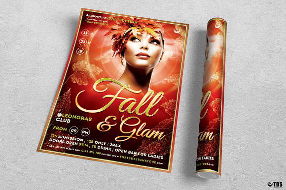 Fall in Glam Flyer Template V7 in Flyer Templates - product preview 2
