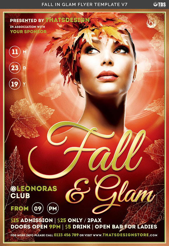 Fall in Glam Flyer Template V7 in Flyer Templates - product preview 6