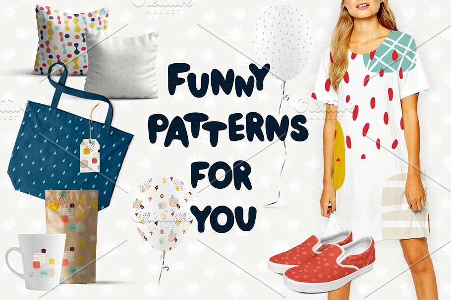 45 funny seamless patterns