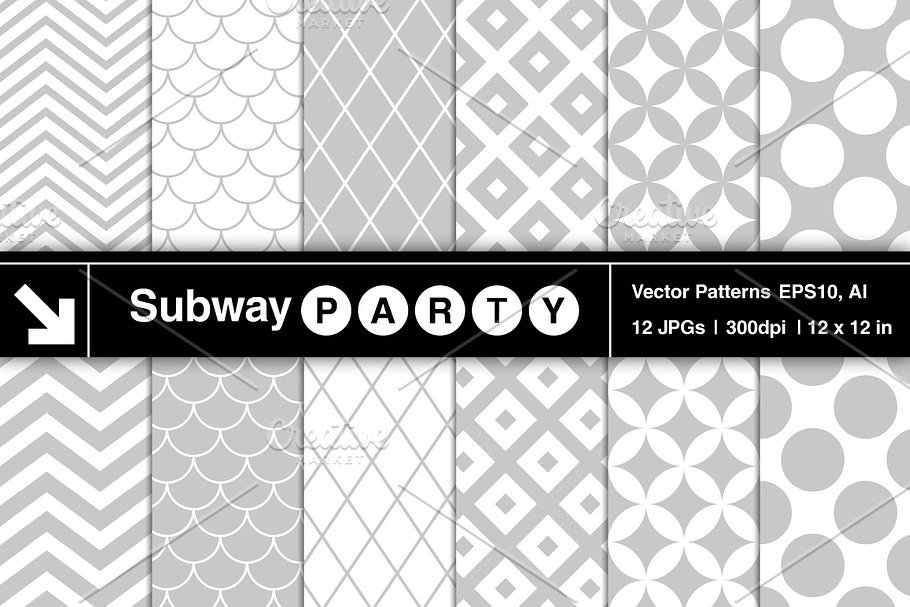 Vector Retro Geometric Gray Patterns in Patterns - product preview 8