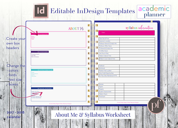 Academic Planner | InDesign Template in Stationery Templates - product preview 2
