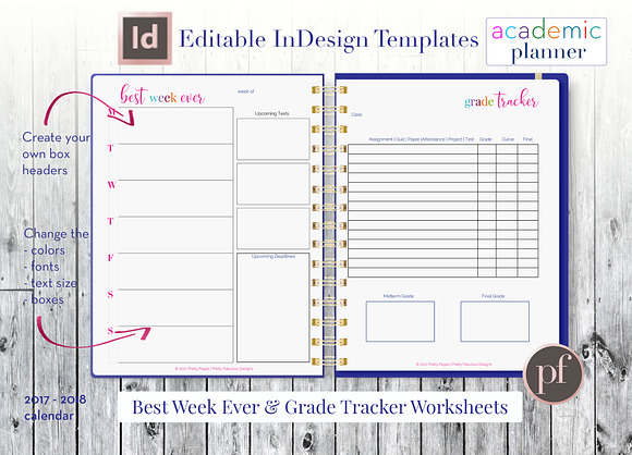 Academic Planner | InDesign Template in Stationery Templates - product preview 4
