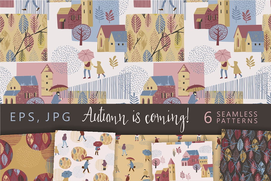6 autumn seamless patterns in Patterns - product preview 8