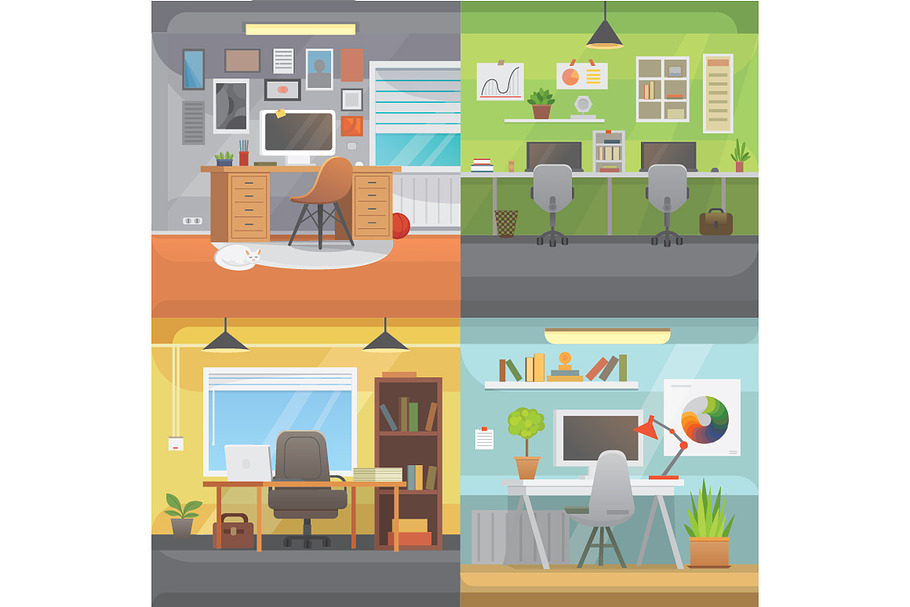 Office interiors  in Illustrations - product preview 8