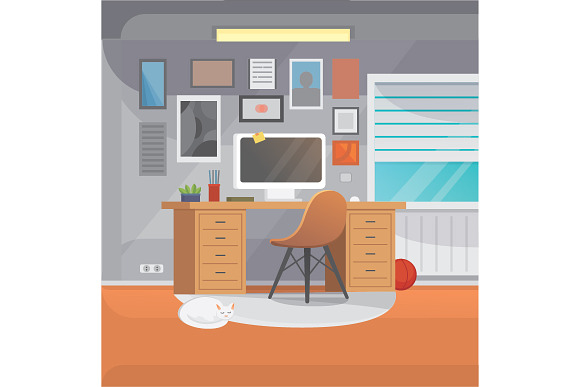 Office interiors  in Illustrations - product preview 1