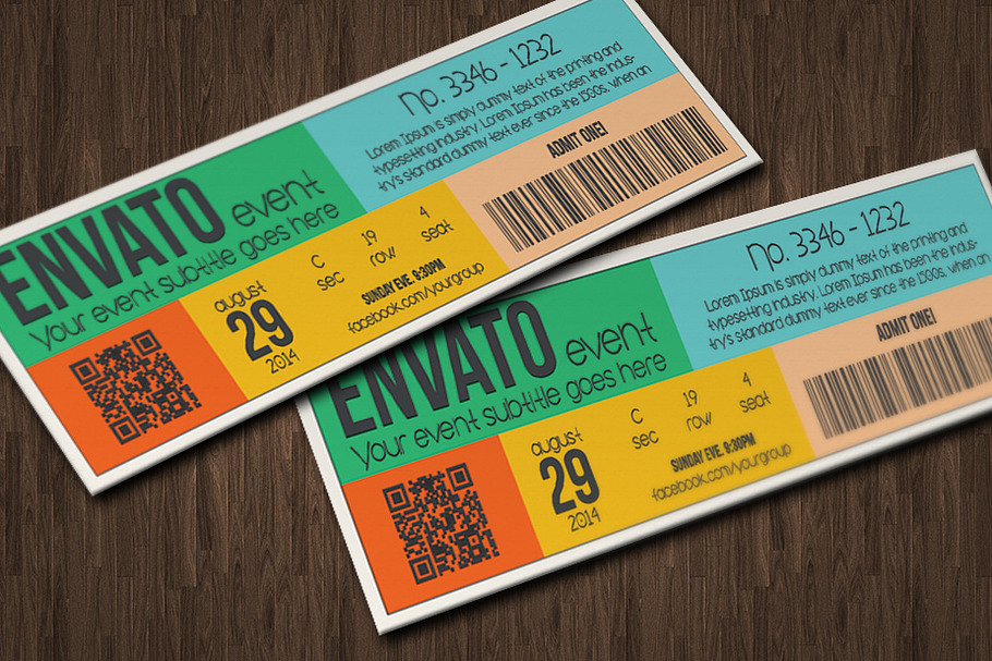 Multipurpose metro style ticket in Card Templates - product preview 8