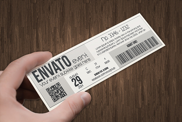 Multipurpose metro style ticket in Card Templates - product preview 1
