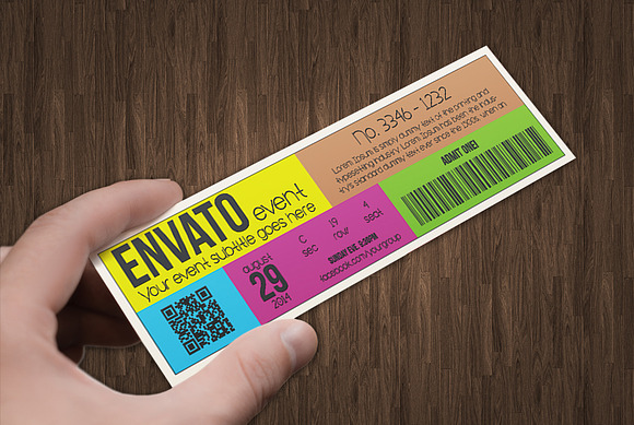 Multipurpose metro style ticket in Card Templates - product preview 2