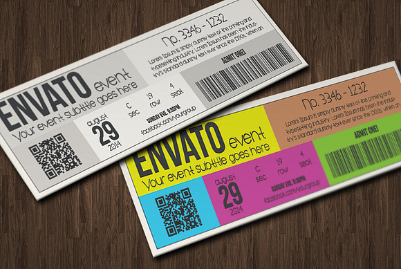 Multipurpose metro style ticket in Card Templates - product preview 3
