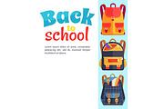 Back to School Poster with Backpacks and Pockets