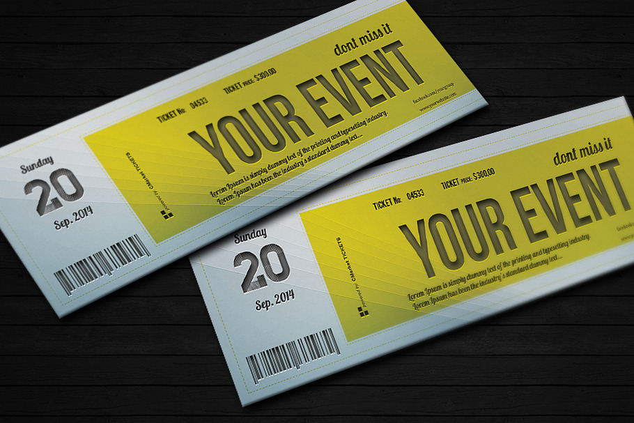 Elegant event ticket 01 in Card Templates - product preview 8