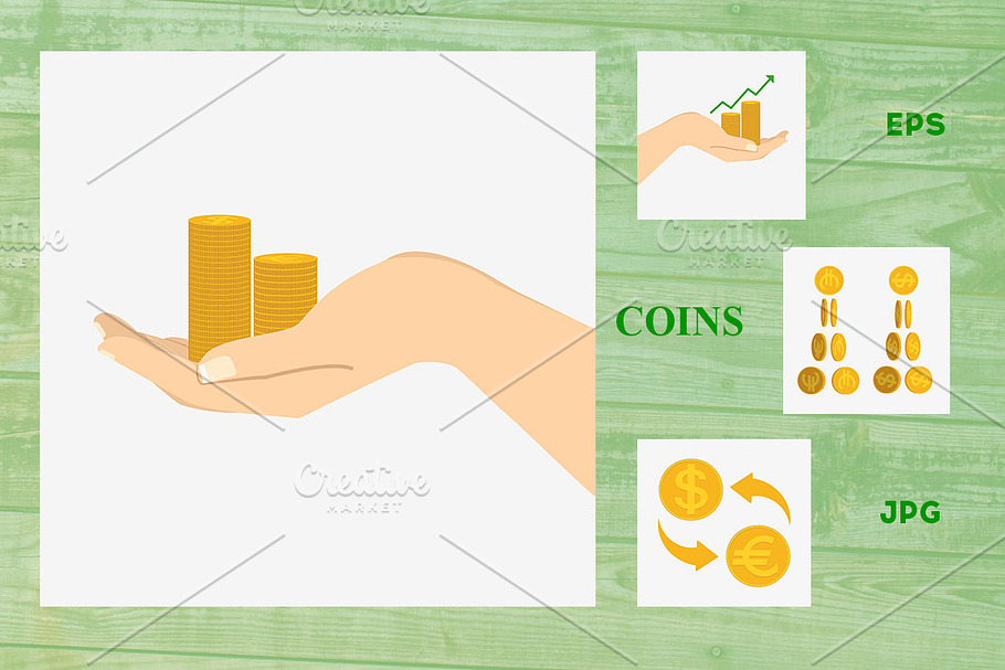 Golden coins in Illustrations - product preview 8