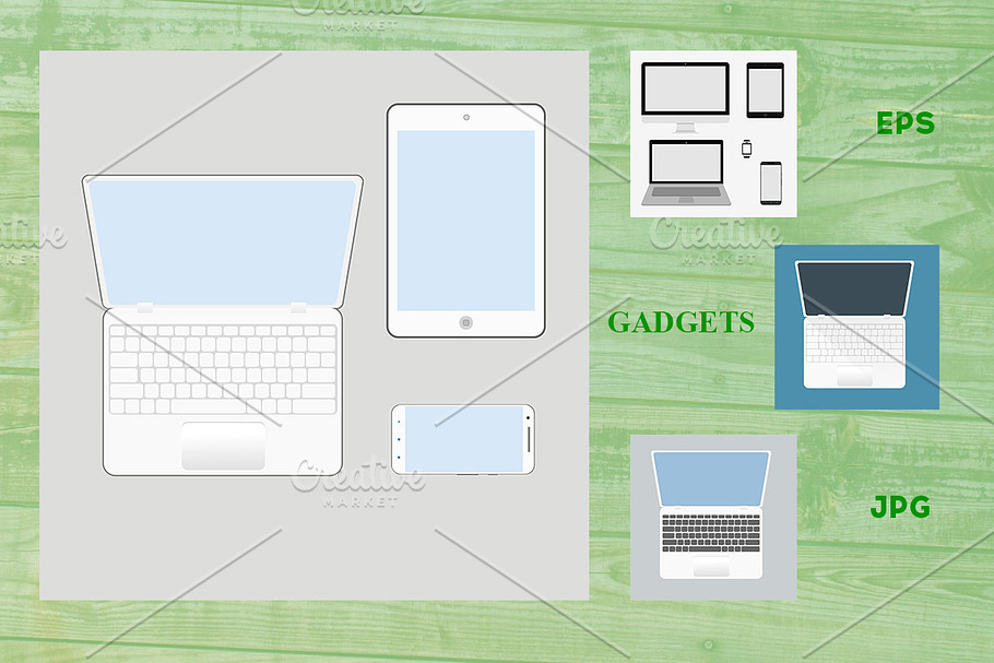 Set of gadgets in Illustrations - product preview 8